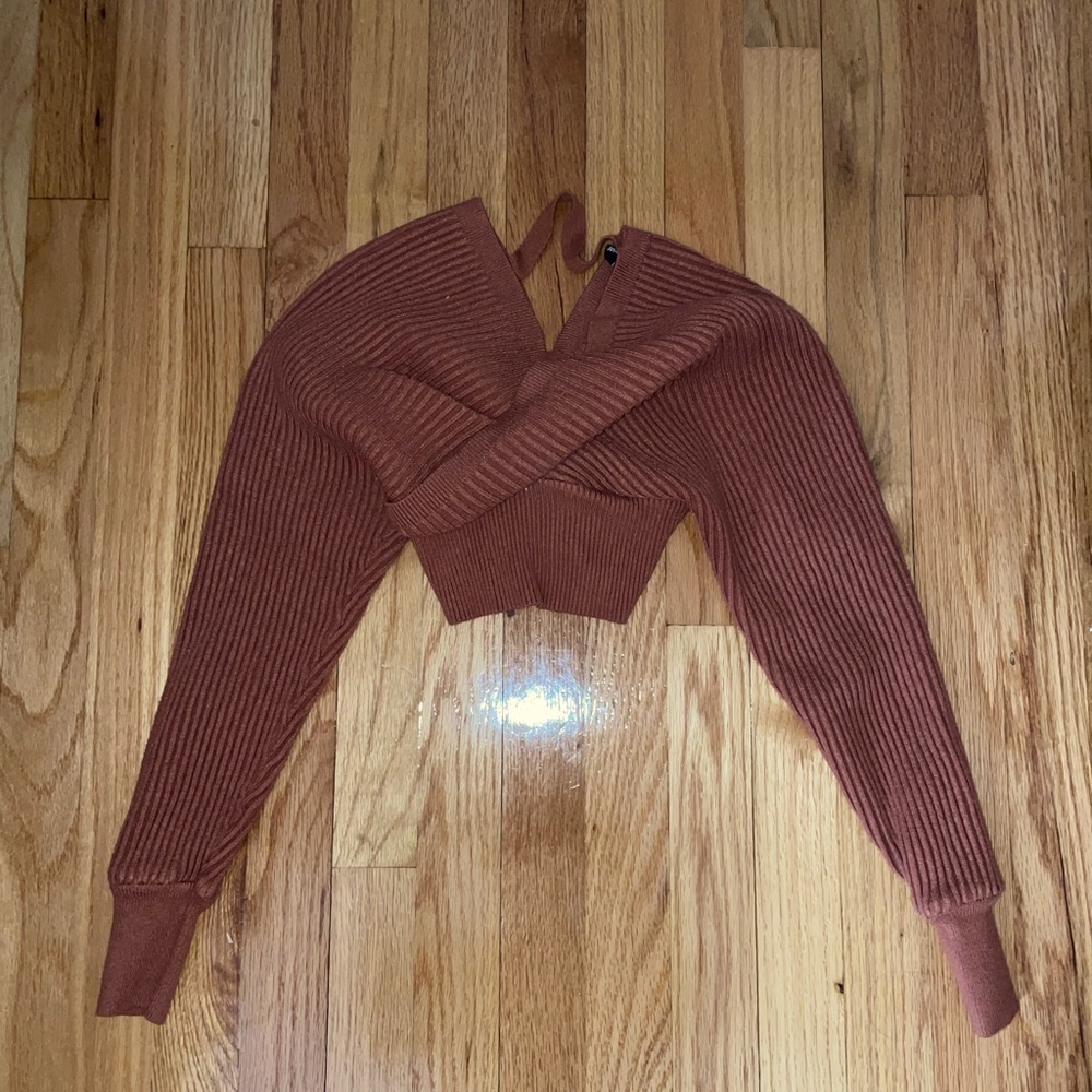 Windsor Cropped Brown Sweater